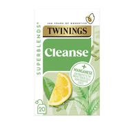 Twinings Superblends Cleanse Tea - Green Tea Herbal infusion with Matcha, Lemon & Fennel Seeds with Manganese- 20 Biodegradable Tea Bags