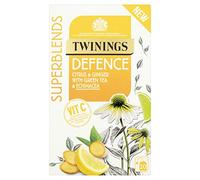 Twinings Superblends Defence Tea - Citrus & Ginger Green Tea Herbal Infusion with Echinacea & Vitamin C - 80 x Biodegradable Tea Bags