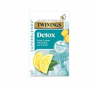 Twinings - Superblends Detox - Herbal Tea Bags - 20 Envelopes - Cleansing Tea with Green Tea & Dandelion - Detox Support