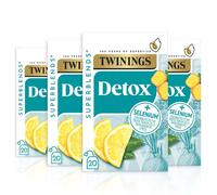 Twinings Superblends Detox - Lemon, Ginger & Burdock Root Herbal Tea Infusion with Fennel & Selenium, 80 x Biodegradable Tea Bags