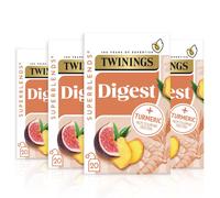 Twinings Superblends Digest - Ginger & Turmeric Herbal Infusion with Fig, Fruit Tea for Normal Digestion, 80 x Biodegradable Tea Bags