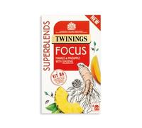 Twinings Superblends Focus Tea - Mango & Pineapple Herbal Tea Infusion with Ginseng & Vitamin B6 - Caffeine Free Energy Boost, 80 x Biodegradable Tea Bags