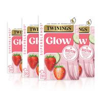 Twinings Superblends Glow Tea - Strawberry & Cucumber Green Tea with Aloe Vera & Biotin for Skincare & Hair Care, 80 x Biodegradable Tea Bags