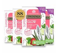 Twinings Superblends Glow Tea - Strawberry & Cucumber Green Tea with Aloe Vera & Biotin for Skincare & Hair Care, 88 Biodegradable Tea Bags (4x22) with 2 Sweet Dream Tea Bags