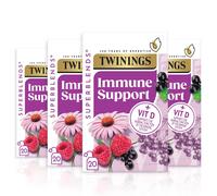 Twinings Superblends Immune Support Tea - Blackcurrant, Raspberry & Elderberry Herbal Tea Infusion with Echinacea Root & Vitamin D, 80 x Biodegradable