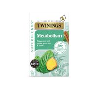 Twinings - Superblends Metabolism - Herbal Tea Bags - 20 Envelopes - Green Tea Blend - Energy & Metabolism Support
