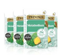 Twinings Superblends Metabolism, Peppermint & Green Tea, 80 Tea Bags (4x20) | Multipack, Herbal Infusion, Green Tea, Peppermint Leaf, Added Zinc, Nettle, Naturally Caffeine Free, Individually Wrapped