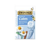 Twinings - Superblends Moment of Calm - Herbal Tea Bags - 20 Envelopes - Relaxing Botanical Tea - Stress Relief Support