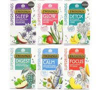 Twinings Superblends Sleep, Glow, Focus, Digest, Moment of Calm and Detox Tea Bags Bundle 6x20 Pack (120 envelopes)