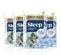 Twinings Superblends Sleep Tea - Valerian Root & Orange Blossom Herbal Tea Infusion with Passionflower & Lavender - Sleep Tea, 80 Biodegradable Tea Bags