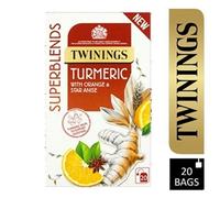 Twining Superblends Turmeric Tea - Orange & Star Anise Herbal Tea Infusion, Digestion Support After Meals, 80 x Biodegradable Tea Bags