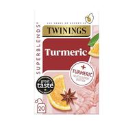 Twinings Superblends Turmeric Tea, Orange & Star Anise, 20 Tea Bags | Herbal Infusion, For After Meals, Digestion Support, Orange & Star Anise, Naturally Caffeine Free, Individually Wrapped