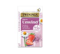 Twinings Superblends Unwind 20 Envelopes Sugar Free Tea Caffeine-Free Tea Twinings Tea Selection