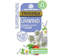 Twinings Superblends Unwind Tea, Strawberry & Camomile, 80 Tea Bags (4x20) | Multipack, Herbal Infusion, Evening Winddown, Lemon Balm, Camomile Flowers, Naturally Caffeine Free, Individually Wrapped