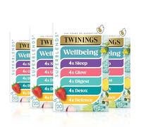 Twinings Superblends Wellbeing Tea Collection Pack, 80 Tea Bags (4 x 20) | Selection Pack, Herbal Infusion, Defence, Glow, Digest, Detox, Sleep, Individually Wrapped, Biodegradable Tea Bags