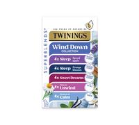 Twinings Superblends Wind Down Collection 5 Different Flavours Added Vitamins Health Tea Drink 20 Envelopes - 4 x 20 Pack (80 Tea Bags)