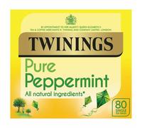 Twinings Pure Peppermint Flavoured Tea Bags - 80 Biodegradable Bags Caffeine & Sugar Free Herbal Tea for Digestion & Refreshment Natural Peppermint Flavor