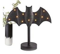 Twinkle Bat Candlestick - Gothic Bat Candle Holder - Halloween Candelabra | Metal Led Shining in the Dark Black Gothic | 18.4cm Halloween Candlestick for Bookshelf, Window, Kitchen Table and Festival