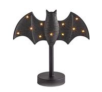 Twinkle Bat Candlestick - Gothic Candle Holder For Halloween Decor | Vintage Black Stand Pillar Candles, Haunted House & Spooky Table Centerpiece