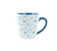 Twinkle Bows Blue Small Latte Mug - Colourful Ceramic Coffee Cup