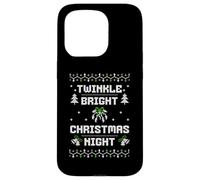Twinkle Bright Christmas Night Retro Ugly Sweater Knit Case for iPhone 15 Pro