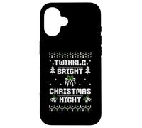 Twinkle Bright Christmas Night Retro Ugly Sweater Knit Case for iPhone 16