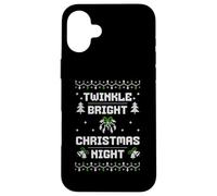 Twinkle Bright Christmas Night Retro Ugly Sweater Knit Case for iPhone 16 Plus