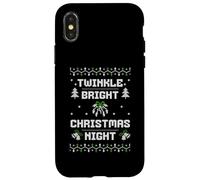 Twinkle Bright Christmas Night Retro Ugly Sweater Knit Case for iPhone X/XS