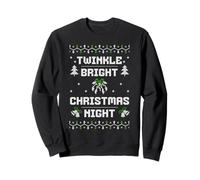 Twinkle Bright Christmas Night Retro Ugly Sweater Knit Sweatshirt
