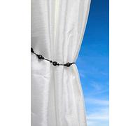 Twinkle Crystal Tie Backs, Tie Back Pairs, Beaded Rope Curtain Voile Hold Backs, (Black)