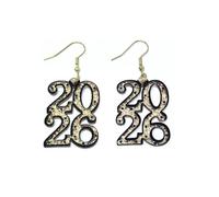 twinkle eye 2026 Happy New Year Earrings For Women Glitter Colorful Acrylic 2026 Letter Dangle New Year's Eve Earrings Holiday Festive Party Jewelry Gifts, One Size, Acrylic, No Gemstone