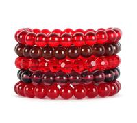 twinkle eye 5Pcs Colorful Beaded Bracelets for Women Men, One Size, Glass, no gemstone