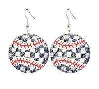 twinkle eye Ball Sports Accessories Bow ice cream Glove Sports Baseball Soccer Earrings Cute wood for Women Mom Game Day Jewelry, Wood, No Gemstone