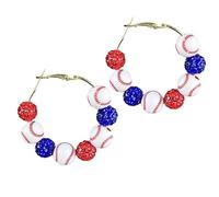 twinkle eye Baseball Earrings Sports Ball Shape Hoop Earrings Basketball Tennis Beaded Earrings for Women Team Sport Lover Jewelry Accessories Gifts, Acrylic, No Gemstone
