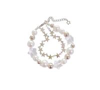 twinkle eye Double-Layer Y2k Bracelets for Women Vintage Beaded Pearl Stars Dainty Bracelet Y2k Aesthetic Punk Grunge Accessories Jewelry