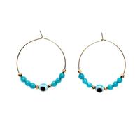twinkle eye Evil Eye Hoop Earrings for Women Handmade Colorful Beaded Lucky Protection Geometric Jewelry Gifts, Acrylic, No Gemstone