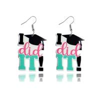 twinkle eye Funny Fri Yay Letter Earrings Pencil Crayon Letter Acrylic Earrings Friday Earrings Students Teachers Gifts Back to School Graduation Gifts for Her Women, Acrylic, No Gemstone