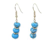 twinkle eye Handmade Natural Stone Stacked Bead Dangle Earrings for Women, One Size, Stone, No Gemstone