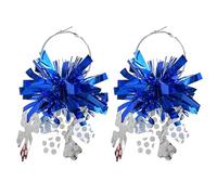 twinkle eye Hanukkah Earrings for Women Menorah Dove Star of David Metallic Glitter PomPoms Hoop Earrings Chanukah Earrings Jewish Hanukkah Cheerleader Holiday Jewelry, Plastic, No Gemstone