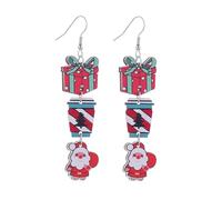 twinkle eye Merry Christmas Earrings for Women Cute Santa Claus Christmas Hat Tree Wood Earrings Bell Gingerbread Man Dangle Earrings Funny Xmas Earrings Jewelry, Wood, No Gemstone