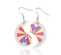 twinkle eye Rose Red Rainbow Earrings Pride Earrings Acrylic Tai Chi Earrings Yin And Yang Earrings Best Friend Earrings, SL1651