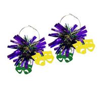 twinkle eye Sparkly Mardi Gras Earrings Large Hoop Earrings Foil Plastic Metallic Cheerleader Pom Poms Ball Fireworks Carnival Earrings for Women Jewelry, PET, No Gemstone