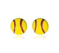 twinkle eye Sports Ball Stud Earrings for Women Game Day Ball Shaped Baseball Soccer Softball Earrings Sport Lover Fans Jewelry Accessories Gifts Mom, Zinc, No Gemstone
