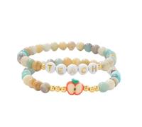 twinkle eye Teacher Appreciation Bracelet Gifts for Women, Stone Beaded Stretch Bracelets Set Back to School Thank You Teacher Gifts Retirement Teachers' Day Jewelry, One Size, Polyester, no gemstone