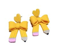 twinkle eye Teacher Earrings for Women Cute Polymer Clay Pencil Book Dangle Earrings Fun Accessories for Teacher Students Outfits School Appreciation Gifts, One Size, Polymer Clay, No Gemstone