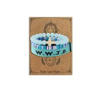 twinkle eye WWJD Bracelets Set WWJD Wristbands Christian Cross Bracelet Stackable Clay Bead Bracelets Stretch Glass Beaded Inspirational Christian Jewelry Gift for Couples Women Men, One Size, Nylon