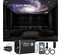 Twinkle Fiber Optic Lights Star Headliner kit,Smart APP/Remote/Sound Activated RGBW LED Light Engine,450pcs 9.8ft (0.03in+0.04in) Mix Fiber Strands for Home Ceiling Lighting