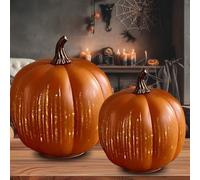 Twinkle LED Light Pumpkins, Timer Lighted Sparkling Starry Night Pumpkins Lamp with Storage Bag, Fall Halloween Decorations for Home, Pumpkin Light Decorations for Bedroom Hallway (Small Size)