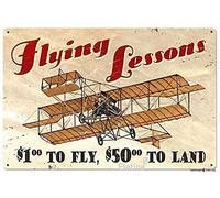 Twinkle Lessons Metal Tin Sign, Wall Decorative Sign 12 x 8 Inches Decorative Signs Plaques,Flying Lessons Sign