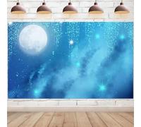 Twinkle Little Star Backdrop Glitter Starry Night Sky Galaxy Photography Background Baby Shower Birthday Party Decoration Banner